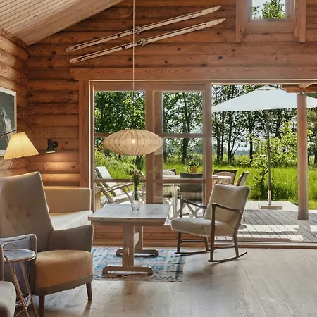 Nordic Log With Views Over The Fields Hals