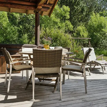 Nordic Log With Views Over The Fields Hals