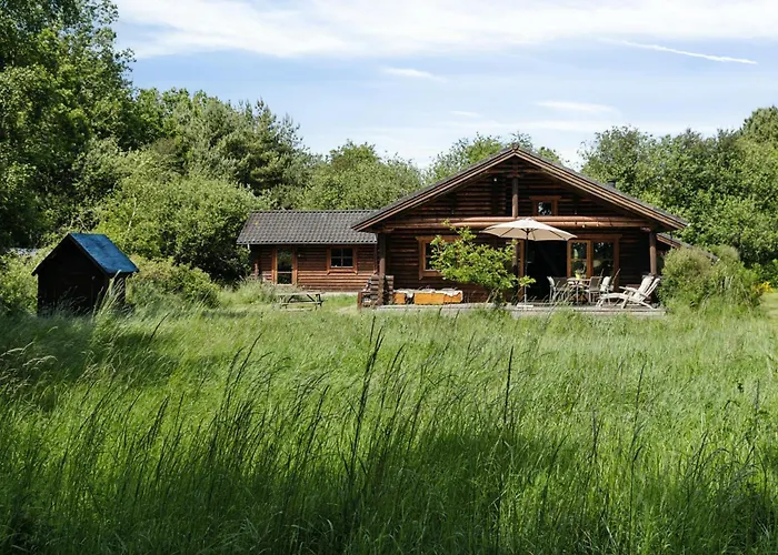 Nordic Log With Views Over The Fields *