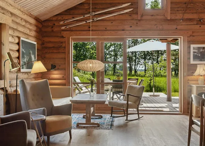 Nordic Log With Views Over The Fields Hals