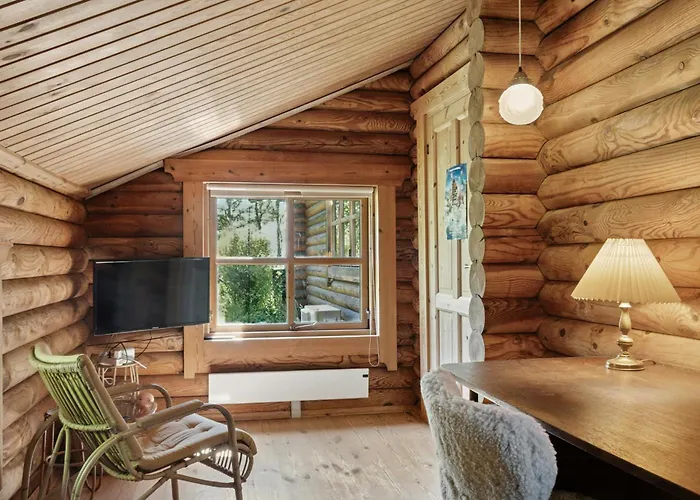 Nordic Log With Views Over The Fields