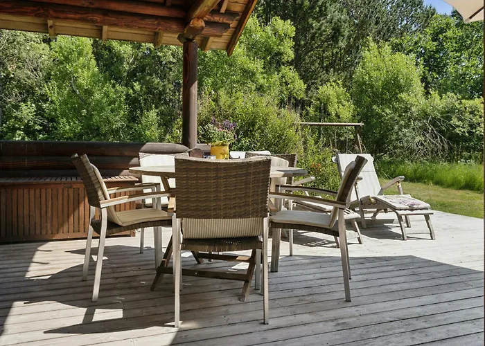 Nordic Log With Views Over The Fields Hals